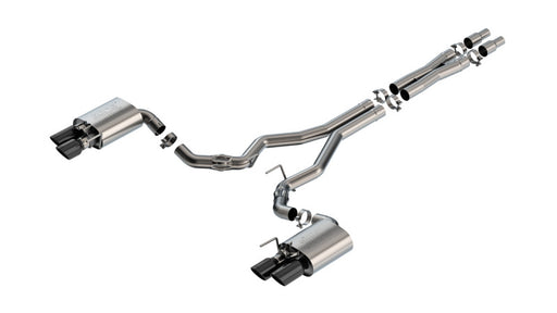 Borla 2024 Ford Mustang GT 5.0L V8 w/ Active Exhaust ATAK Cat-Back Exhaust System - Black Chrome