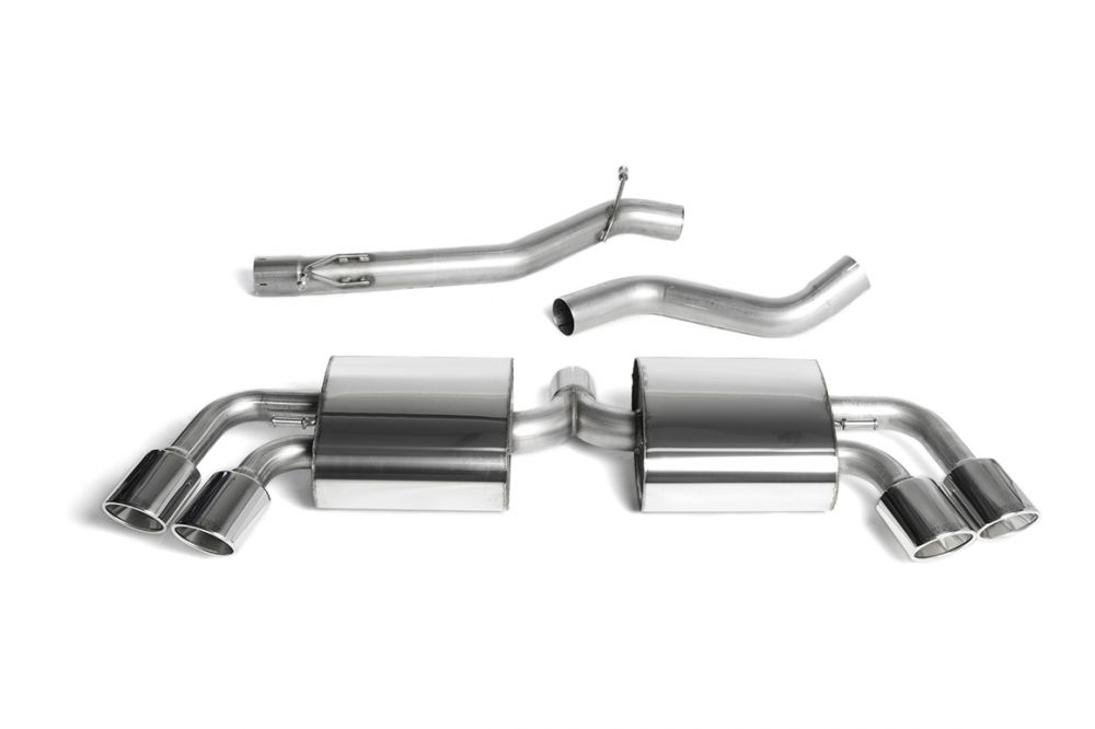 Milltek Non-Resonated (Louder) Cat-Back Exhaust System with Quad Polished Trims - MK2 Audi TTS Quattro