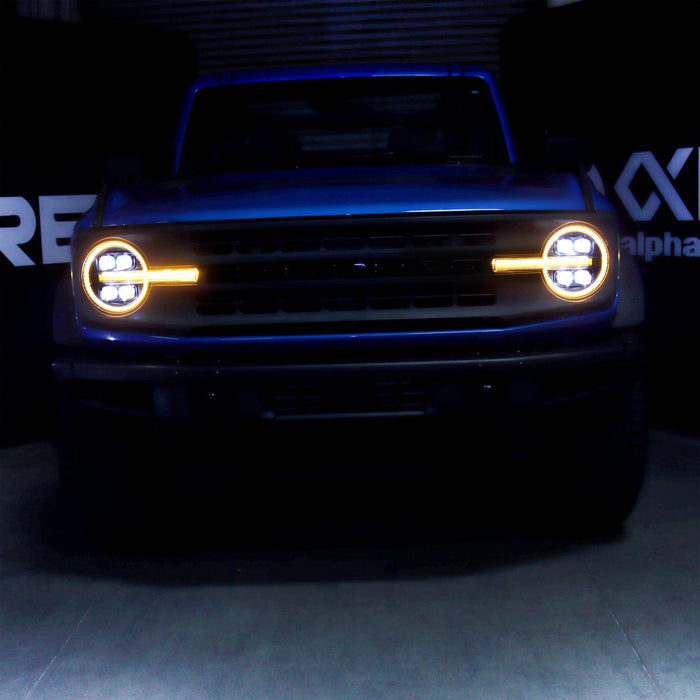 AlphaRex 21-24 Ford Bronco NOVA LED Projector Headlights Black