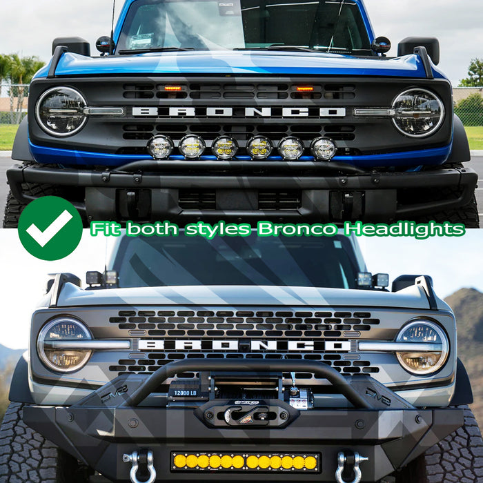 AlphaRex 21-24 Ford Bronco NOVA LED Projector Headlights Black