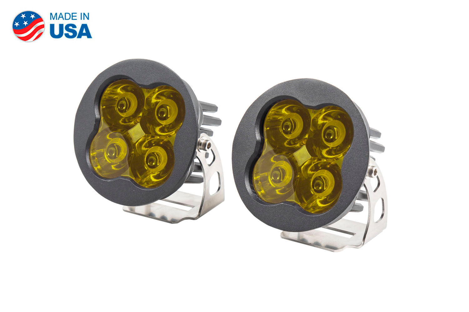 Worklight SS3 Sport Yellow Spot Round Pair Diode Dynamics