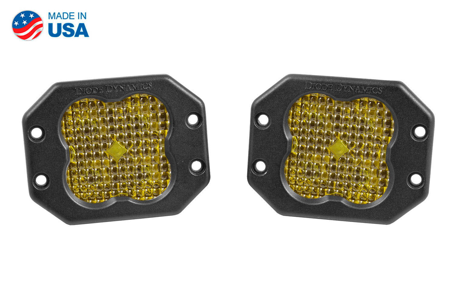 Worklight SS3 Sport Yellow Flood Flush Pair Diode Dynamics