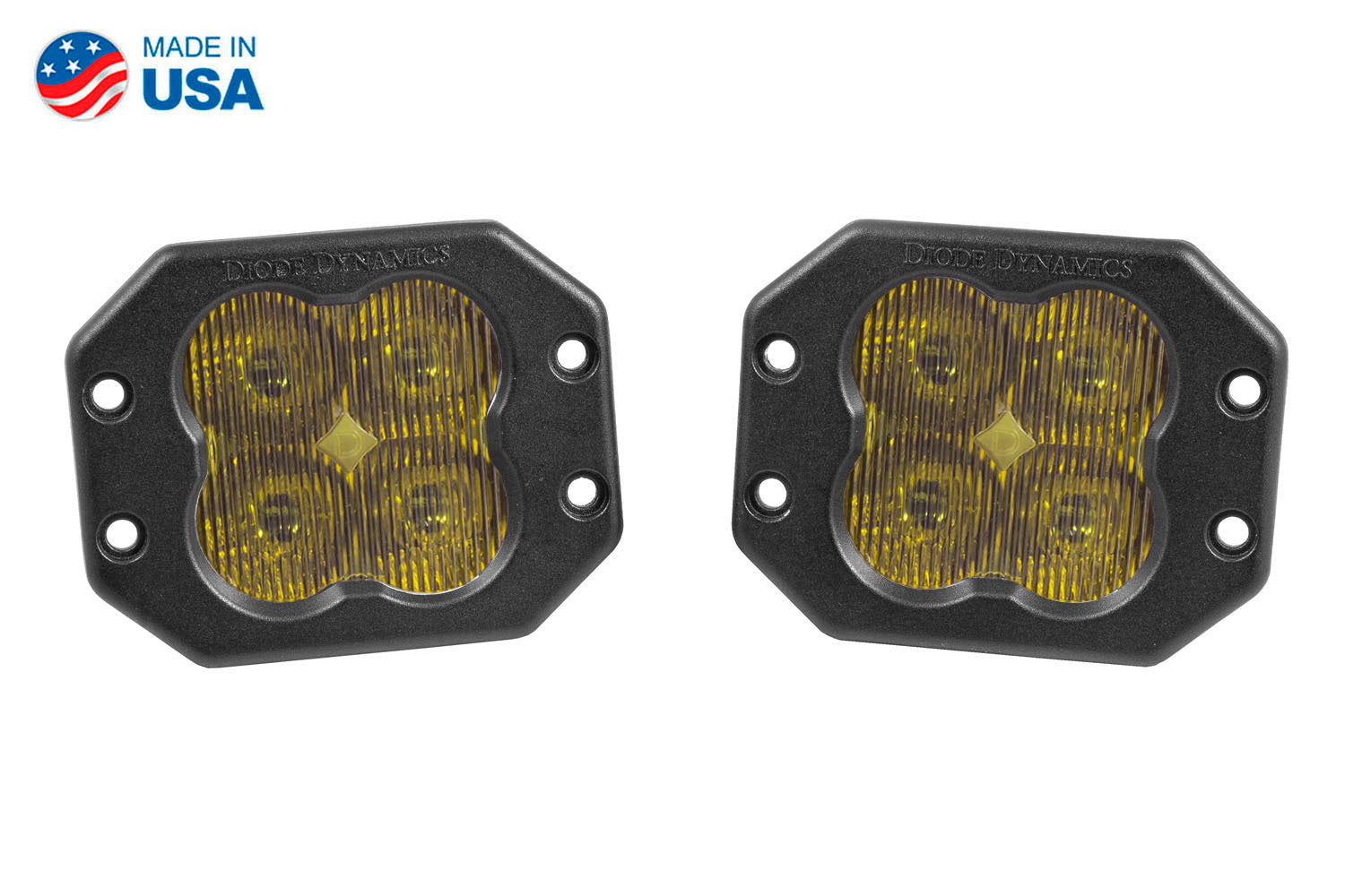 Worklight SS3 Sport Yellow SAE Fog Flush Pair Diode Dynamics