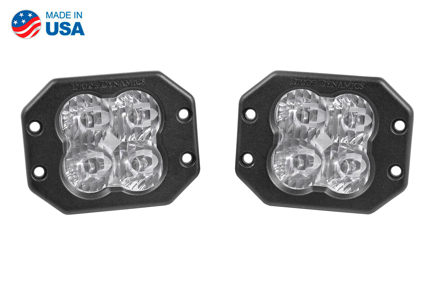 Worklight SS3 Pro White SAE Driving Flush Pair Diode Dynamics