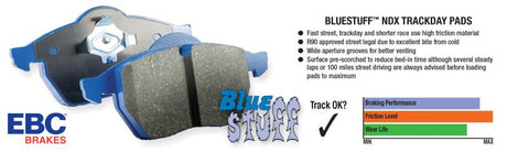 EBC - EBC 04 - 05 Cadillac CTS - V 5.7 Bluestuff Front Brake Pads - Panda Motorworks