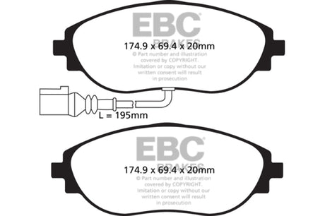 EBC - EBC 2015+ Volkswagen GTI/Golf R (Mk7) Bluestuff Front Brake Pads - Panda Motorworks