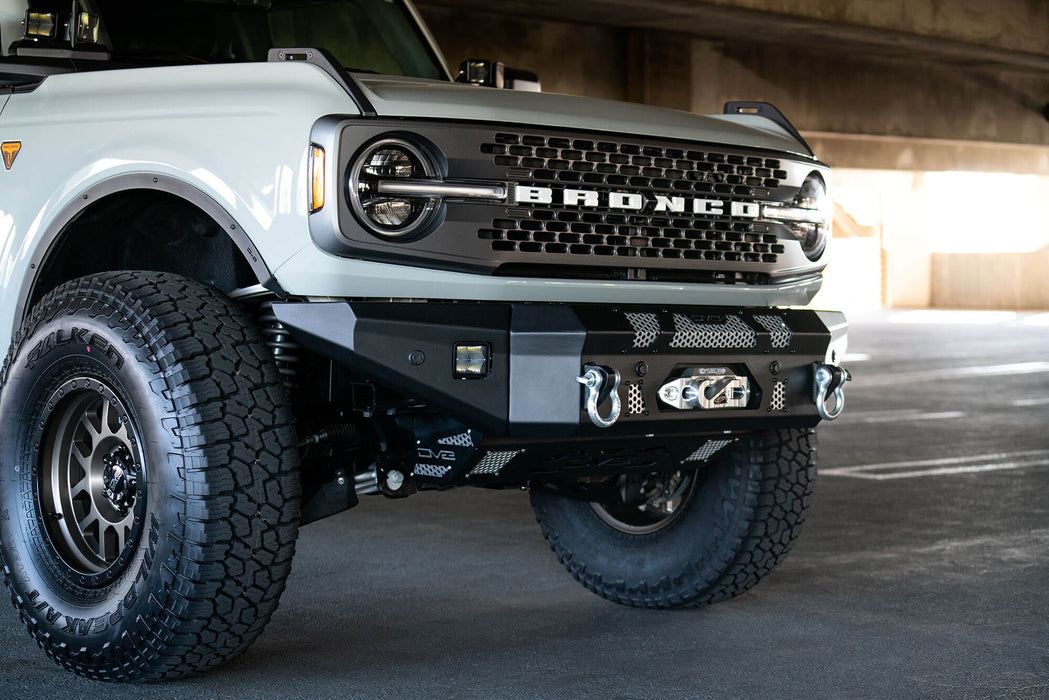 DV8 Offroad 2021+ Ford Bronco MTO Series Front Bumper Winch Capable w/ Optional Bull Bar/Aux Light Opening