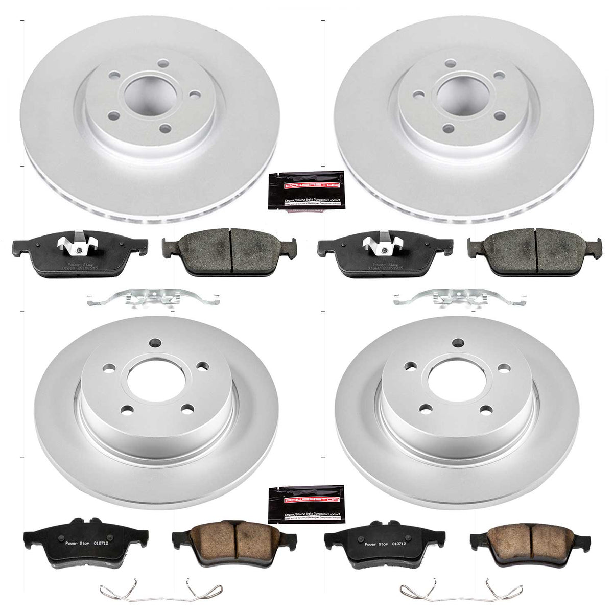 PowerStop Z17 EVOLUTION GEOMET COATED ROTOR BRAKE KIT Front and Rear (Focus  ST 13-14)Default Title