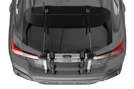 Thule - Thule OutWay Hanging - Style Trunk Bike Rack (Up to 2 Bikes) - Silver/Black - Panda Motorworks