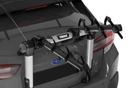 Thule - Thule OutWay Hanging - Style Trunk Bike Rack (Up to 3 Bikes) - Silver/Black - Panda Motorworks